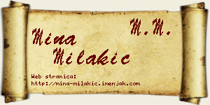 Mina Milakić vizit kartica